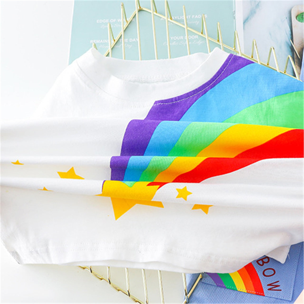 Conjunto Camiseta + Jardineira Rainbow Joy