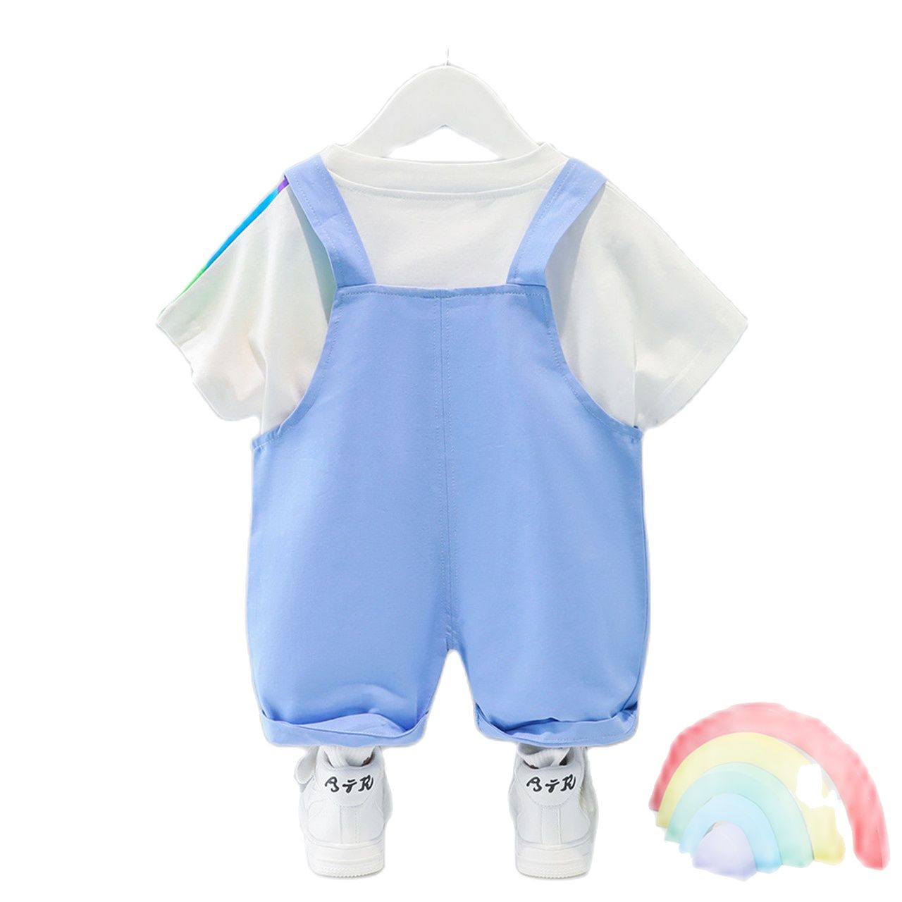 Conjunto Camiseta + Jardineira Rainbow Joy