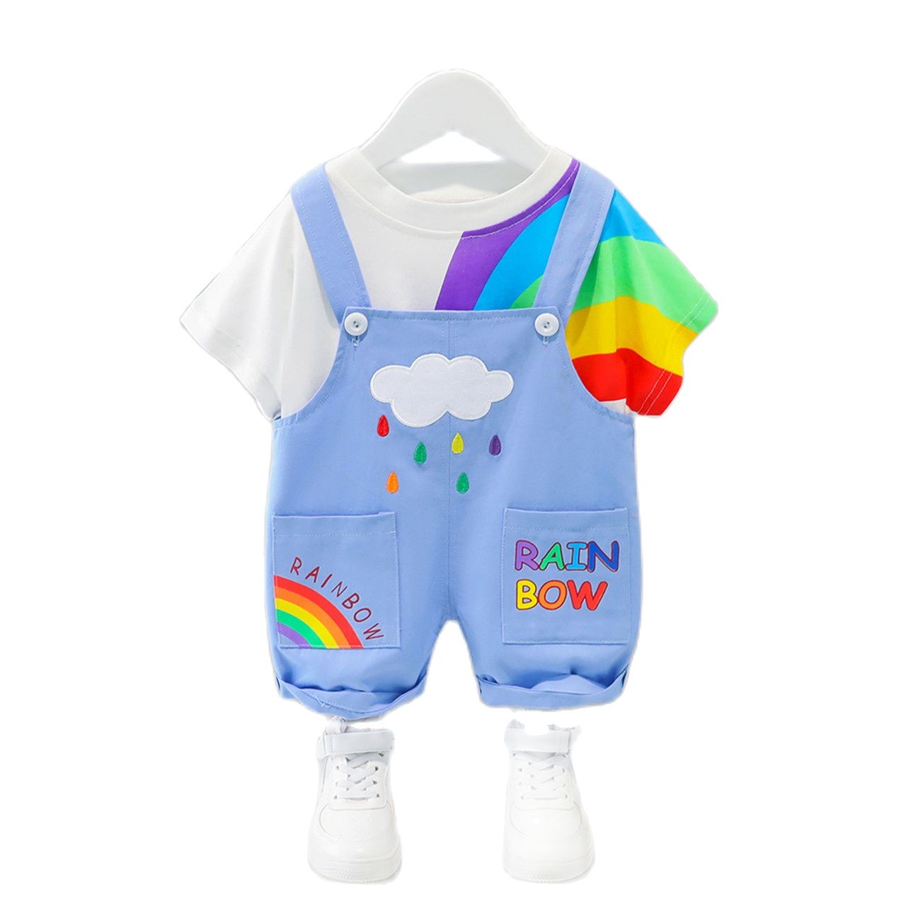 Conjunto Camiseta + Jardineira Rainbow Joy