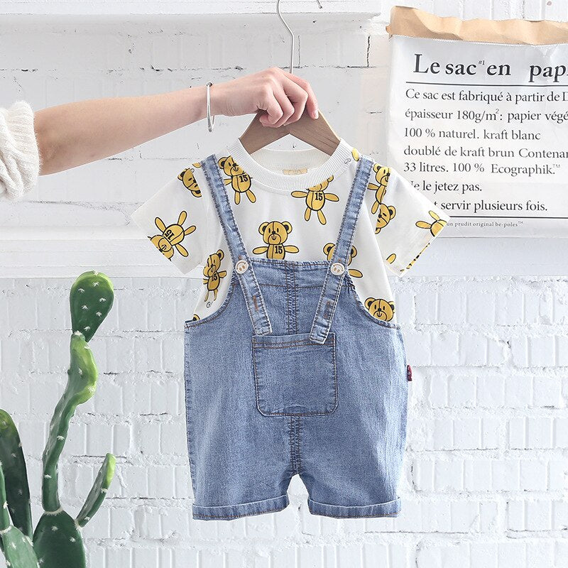 Conjunto Infantil Menino com Bolso Ursinho