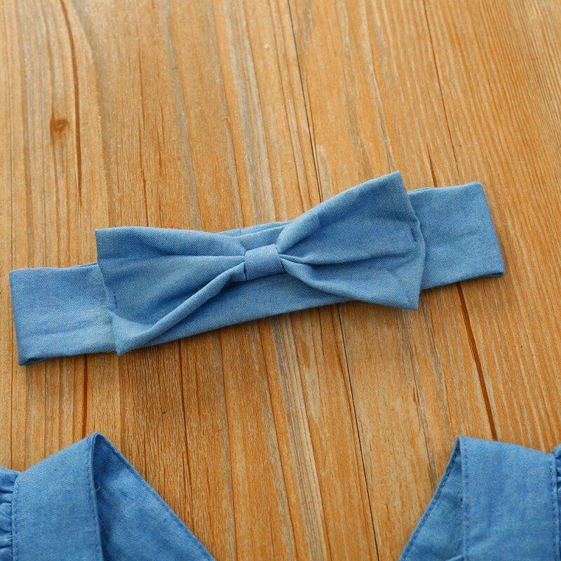 Macaquinho Jeans Infantil Azul Casual