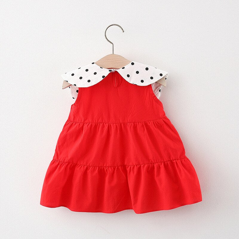 Vestido Infantil Gola Poá Charmoso